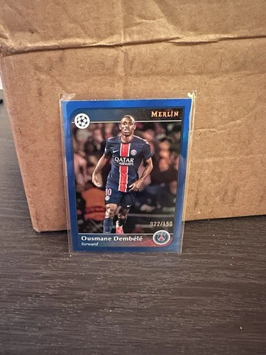Ousmane Dembele 2024 Topps Merlin Chrome Blue Refractor /150