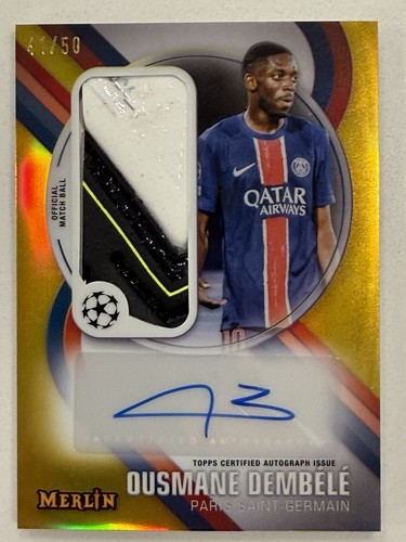 Ousmane Dembele 2024 Topps Merlin Chrome Gold /50