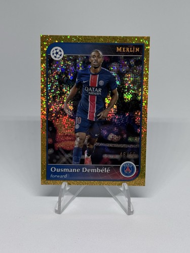 Ousmane Dembele 2024 Topps Merlin Chrome Gold Sparkle Refractor /50