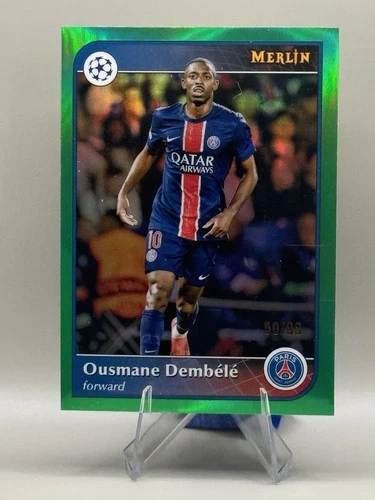 Ousmane Dembele 2024 Topps Merlin Chrome Green Refractor /99