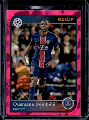 Ousmane Dembele 2024 Topps Merlin Chrome Magenta Atomic Refractor /125