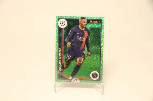 Ousmane Dembele 2023 Topps Merlin Chrome Neon Green Shimmer /399