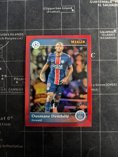 Ousmane Dembele 2024 Topps Merlin Chrome UCC Red Refractor /5