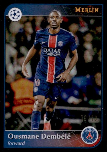 Ousmane Dembele 2024 Topps Merlin Chrome UEFA Black Refractor /10