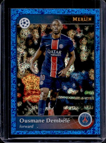 Ousmane Dembele 2024 Topps Merlin Chrome UEFA Blue Speckle Refractor /150