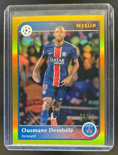 Ousmane Dembele 2024 Topps Merlin Chrome UEFA Gold Refractor /50