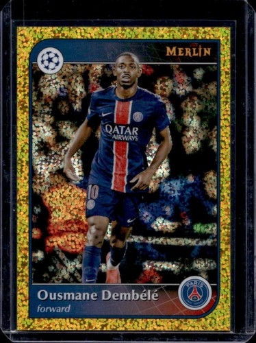 Ousmane Dembele 2024 Topps Merlin Chrome UEFA Gold Speckle Refractor /50