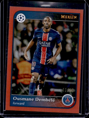 Ousmane Dembele 2024 Topps Merlin Chrome UEFA Orange Refractor /25