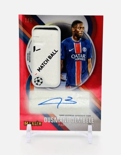 Ousmane Dembele 2025 Topps Merlin Chrome UEFA Rosso /5