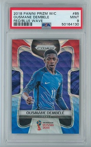 Ousmane Dembele 2018 Panini Prizm World Cup Red Blue Wave #85