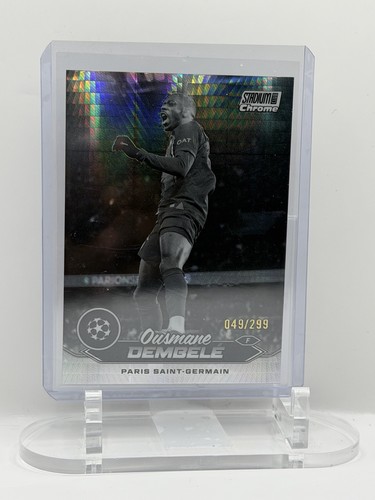 Ousmane Dembele 2023 Topps Stadium Club Chrome Black White Prism /299