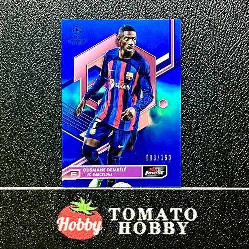 Ousmane Dembélé 2023 Topps Finest Blue Refractor /150