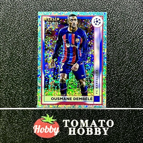 Ousmane Dembélé 2023 Topps Merlin Chrome Aqua Speckle Refractor /199