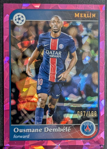 Ousmane Dembélé 2024 Topps Merlin Chrome Pink Atomic /199