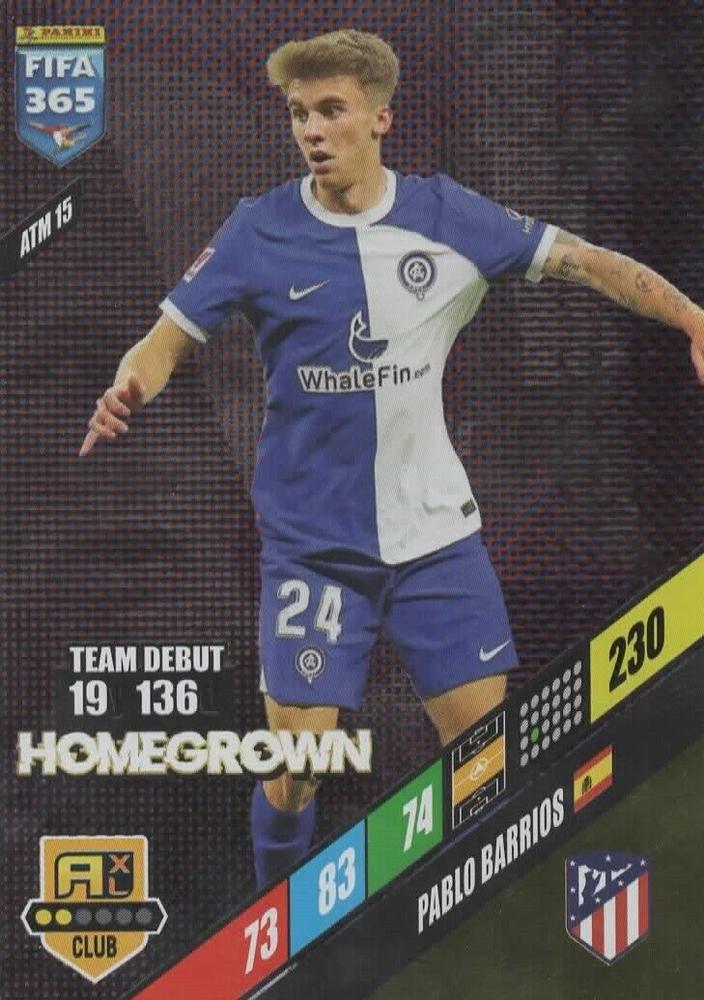 Pablo Barrios 2024 Panini Adrenalyn XL FIFA 365