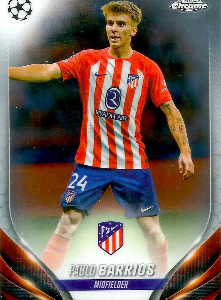 Pablo Barrios 2023 Topps Chrome UEFA Club Competitions