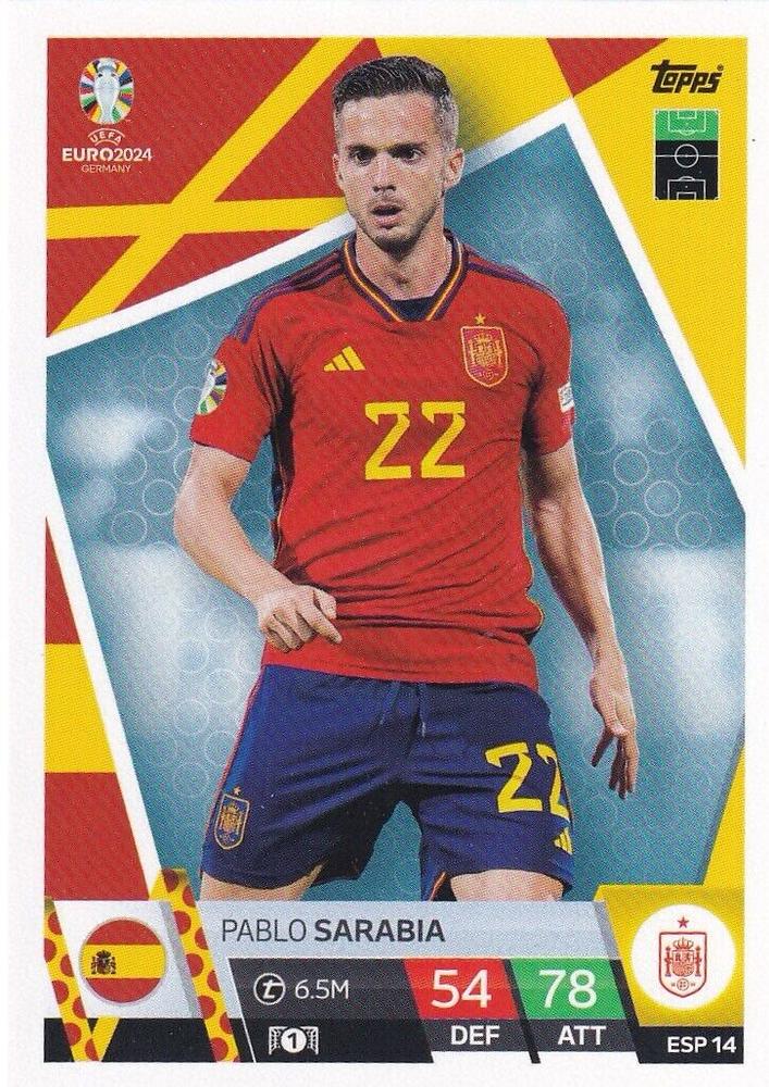 Pablo Sarabia 2024 Topps Match Attax UEFA EURO