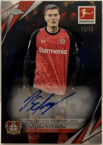 Patrik Schick 2024 Topps Chrome Bundesliga Black Cracked Ice /10