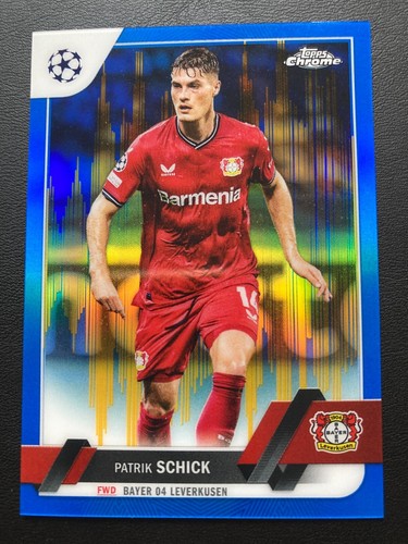 Patrik Schick 2022 Topps Chrome UEFA Blue & Gold Seismic Refractor /75