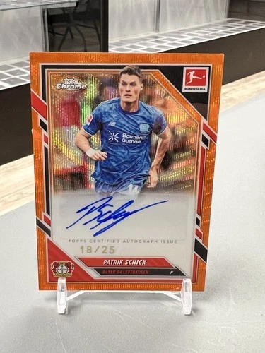 Patrik Schick 2025 Topps Cromo Bundesliga Orange Wave /25