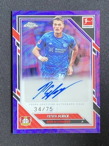 Patrik Schick 2025 Topps Cromo Bundesliga Purple Wave /75