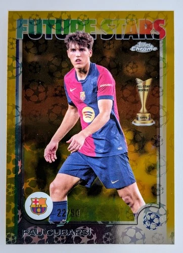 Pau Cubarsí 2024 Topps Chrome UEFA Gold Refractor /50