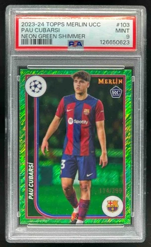 Pau Cubarsí 2023 Topps Merlin Chrome Verde Neón Refractor /399