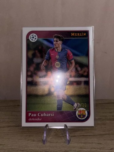 Pau Cubarsí 2024 Topps Merlin UEFA Club Competitions Pearl Refractor /25