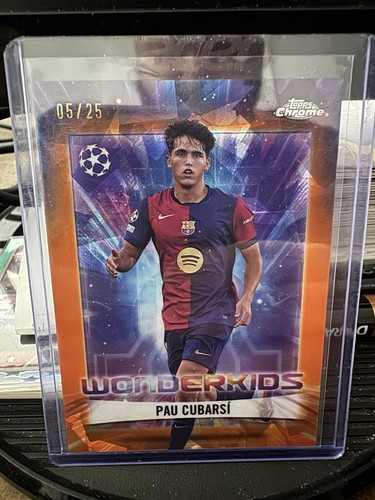 Pau Cubarsi 2024 Topps Chrome Orange Sapphire /25