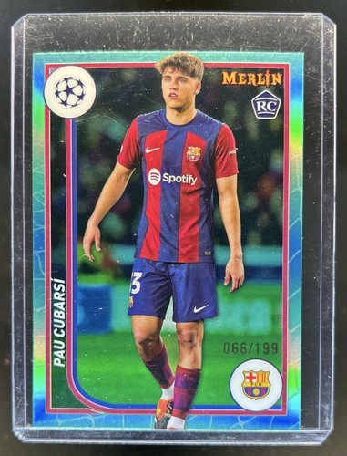 Pau Cubarsi 2023 Topps Merlin Chrome Aqua Refractor /199