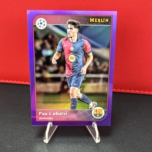Pau Cubarsi 2025 Topps Merlin Chrome Purple Refractor 13/15