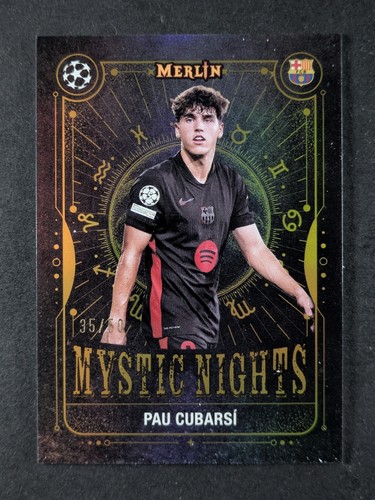 Pau Cubarsi 2024 Topps Merlin Chrome UCC Gold Refractor /50
