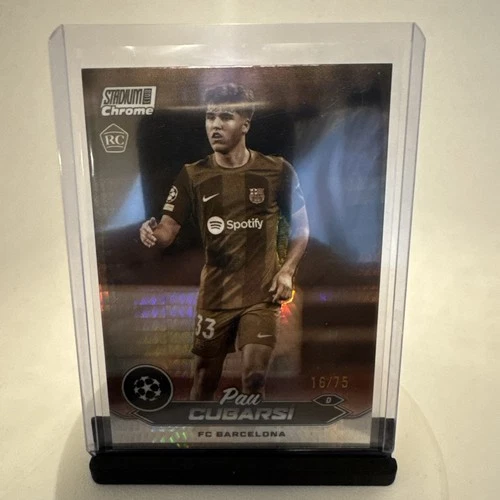 Pau Cubarsi 2023 Topps Stadium Chrome Sepia Prism /75
