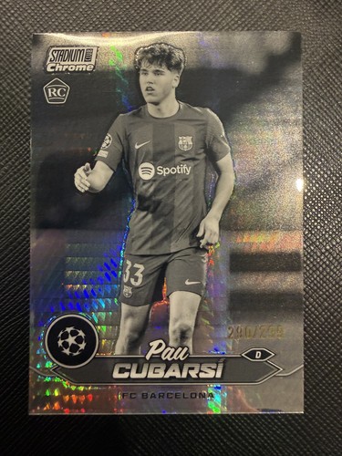 Pau Cubarsi 2023 Topps Stadium Club Chrome Black & White /299