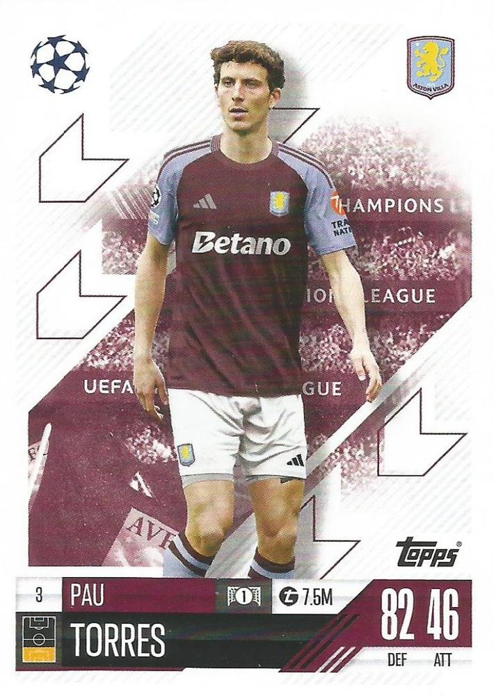 Pau Torres 2024 Topps Match Attax UEFA Club Competitions