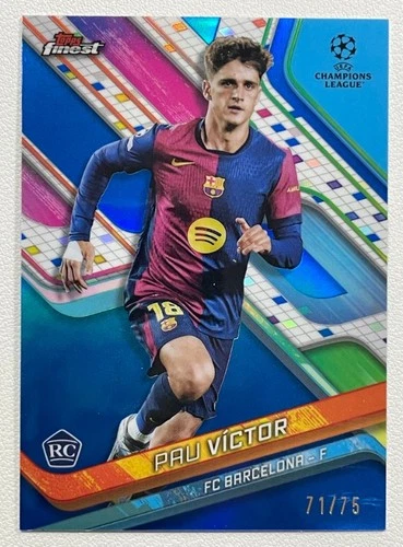 Pau Víctor 2024 Topps Finest Blue Refractor /75