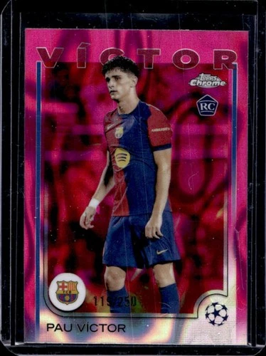 Pau Victor 2024 Topps Chrome UEFA Pink Lava Refractor /250