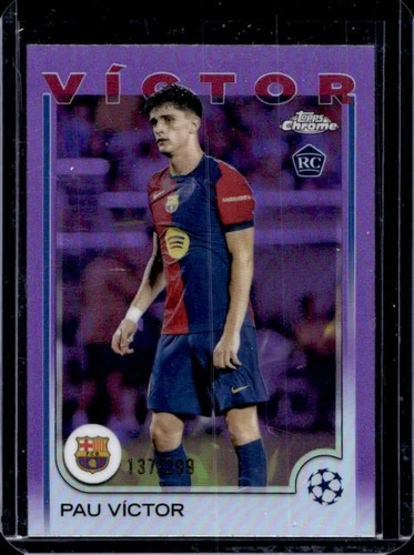 Pau Victor 2024 Topps Chrome UEFA Violet Refractor /299