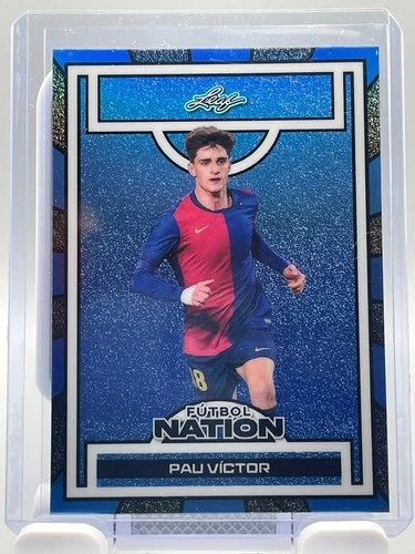 Pau Victor 2025 Leaf Futbol Nation Blue Refractor /1