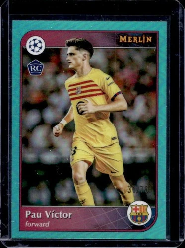 Pau Victor 2024 Topps Merlin Chrome Aqua Refractor /75