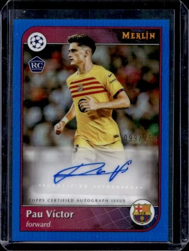 Pau Victor 2024 Topps Merlin Chrome Blue Refractor /150