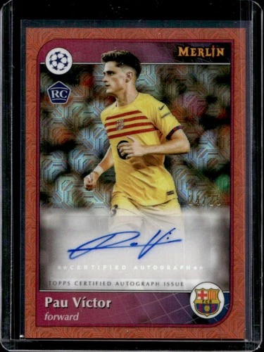 Pau Victor 2024 Topps Merlin Chrome Orange Mojo Refractor /25