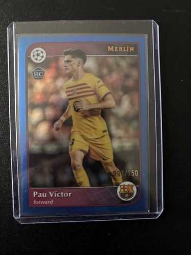 Pau Victor 2024 Topps Merlin Chrome UEFA Blue Refractor /150