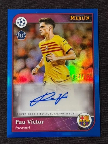 Pau Victor 2024 Panini Merlin UEFA Club Competitions Blue Refractor /150