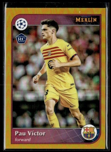 Pau Victor 2024 Panini Merlin UEFA Club Competitions Gold Refractor /50