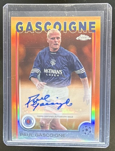 Paul Gascoigne 2024 Topps Chrome UEFA Orange Refractor /25