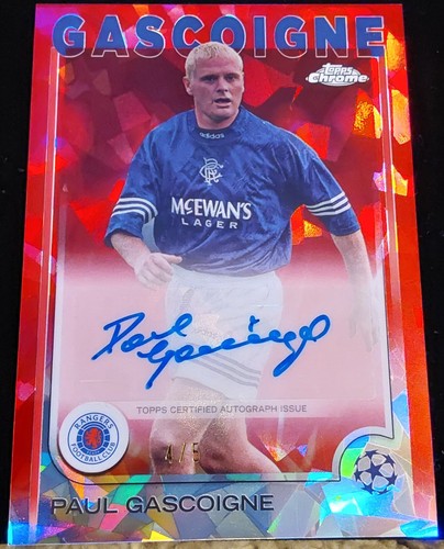 Paul Gascoigne 2024 Topps Chrome UEFA Sapphire /5