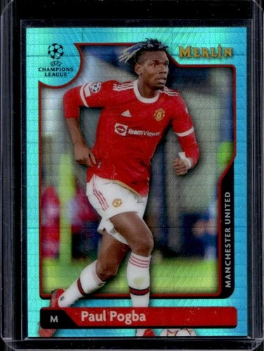 Paul Pogba 2021 Topps Merlin Chrome Aqua Prism Refractor #124