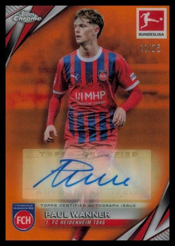 Paul Wanner 2024 Topps Chrome Orange Refractor /25