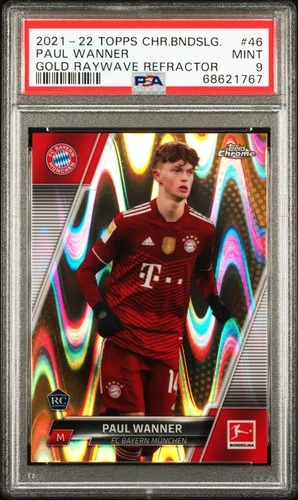 Paul Wanner 2021 Topps Cromo Bundesliga Gold Refractor Raywave